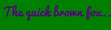 Image with Font Color 52007A and Background Color 018000